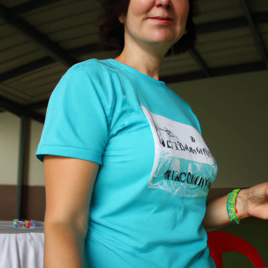Woman volunteering at community event
